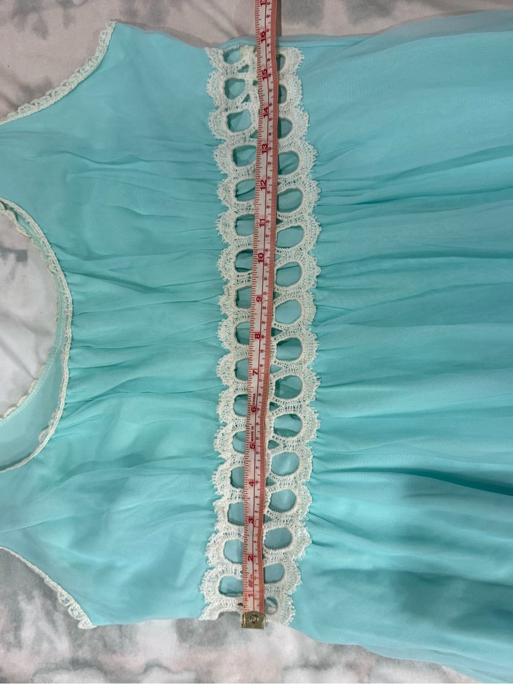 Dreamy 60s Vintage Maxi Nightdress | Empire Waist | Ethereal Romantic Flowy - Picture 10 of 13